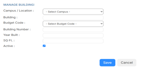 Add a new building on the Manage Building page
